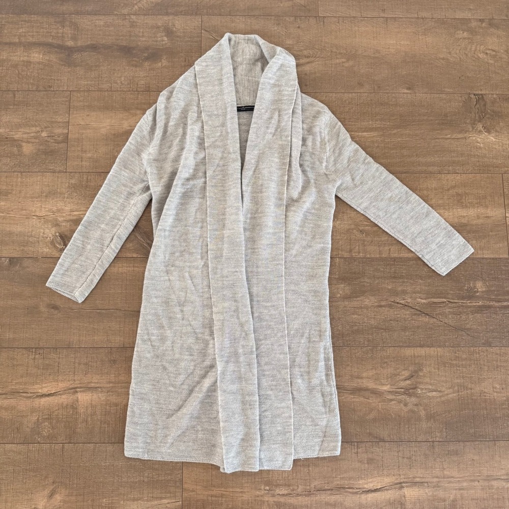 Peruvian Connection Cardigan Womens XS Grey Fair Alpaca Silk Shawl Open Front
